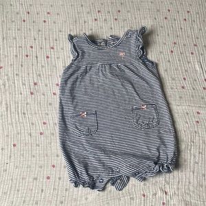 Navy striped romper